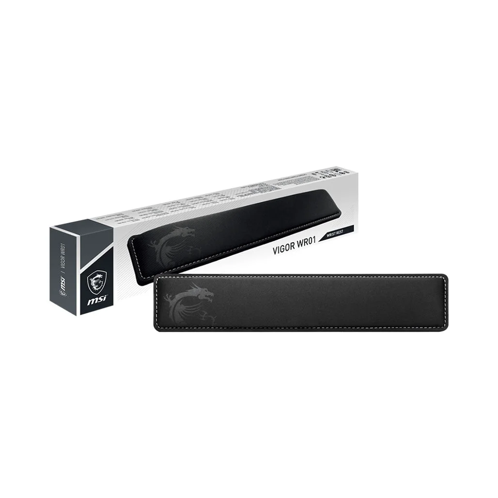 MSI Vigor WR01 Wrist Rest - Cool Gel-infused Memory Foam with Ergonomic Design and Non-slip Rubber Base