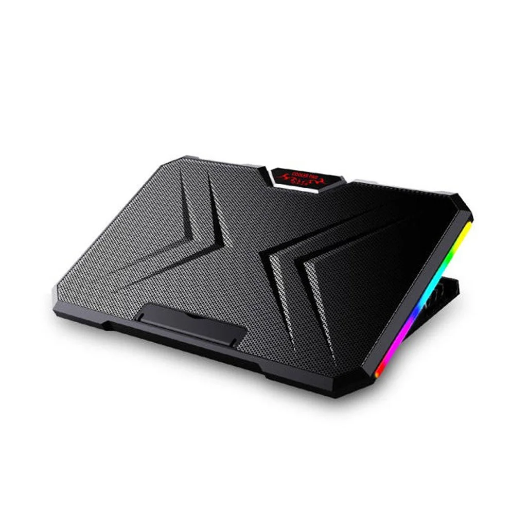 YL-019 Gaming Laptop Cooling Pad Stand - RGB Side Lights - 2 x USB - 12 to 17 Inch