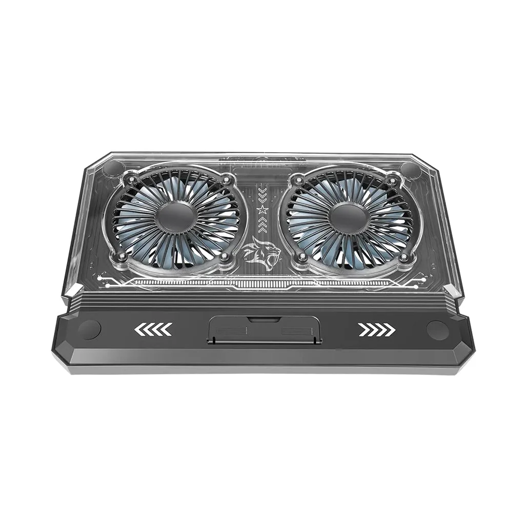 Porodo PDX121 Gaming Crystal Shell Laptop Cooling Pad - Black