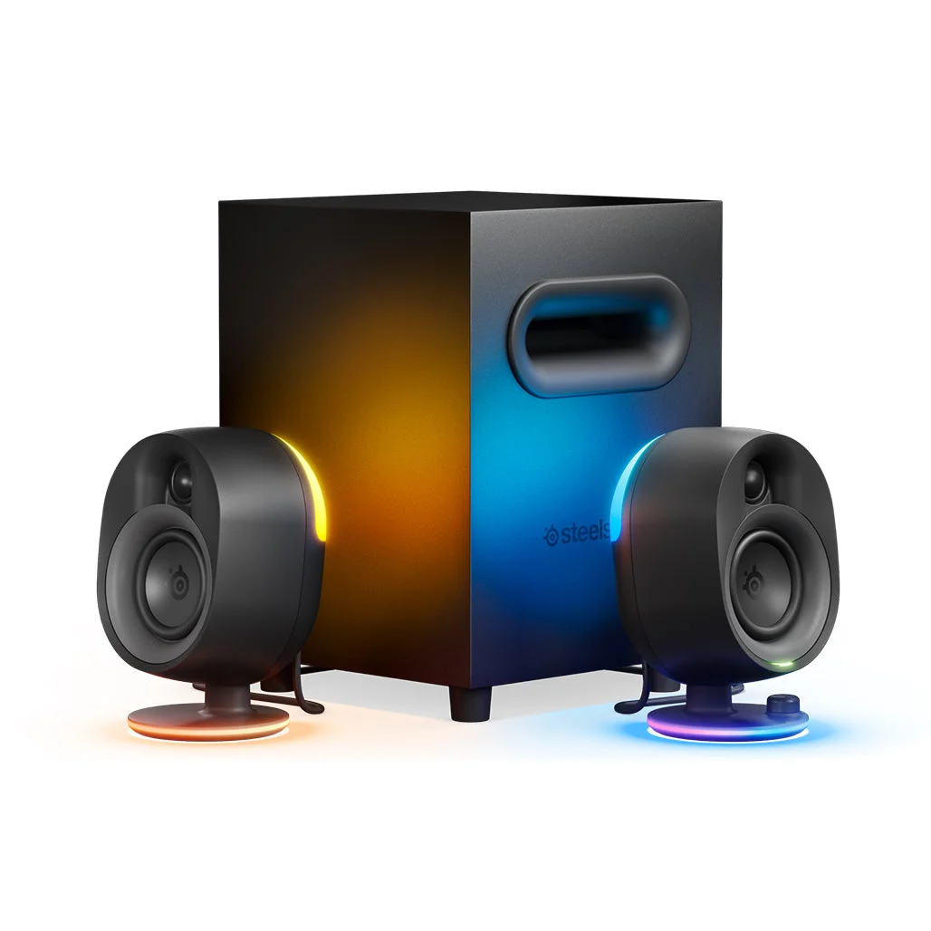 SteelSeries Arena 7 - Immersive 2.1 Gaming Speaker System with Reactive Illumination