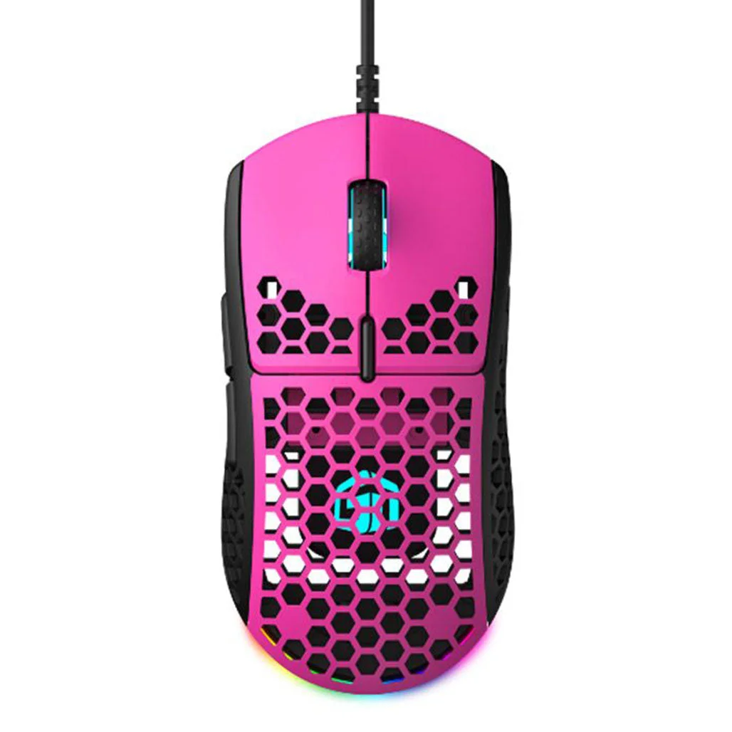 GamerTek GM16 Ultralight RGB Gaming Mouse - Raspberry