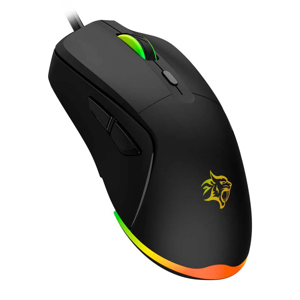 Porodo Gaming Wired Mouse DPI 7200 with RGB Light - Black