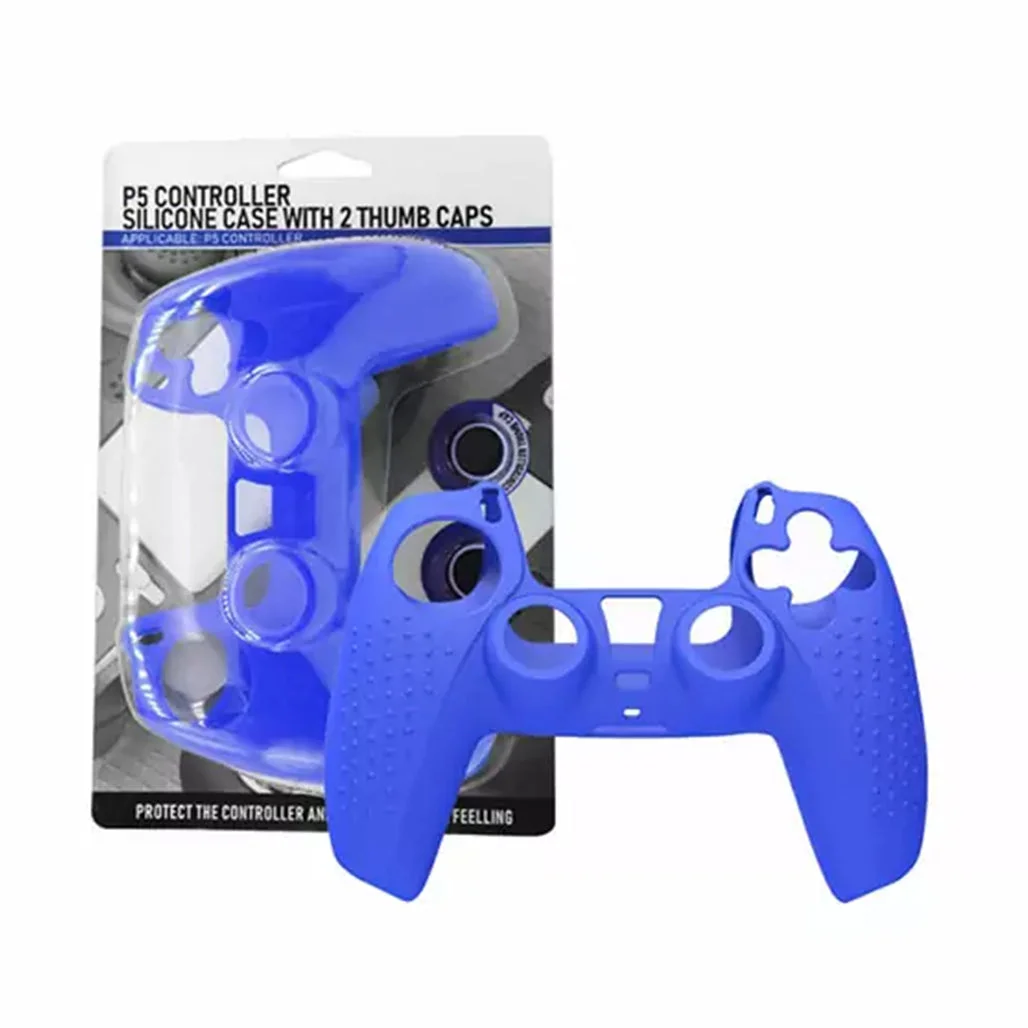 PS5 DualSense Controller Silicone Cover with 2 Thumb Grips - Blue, Full Protection & Comfortable Grip