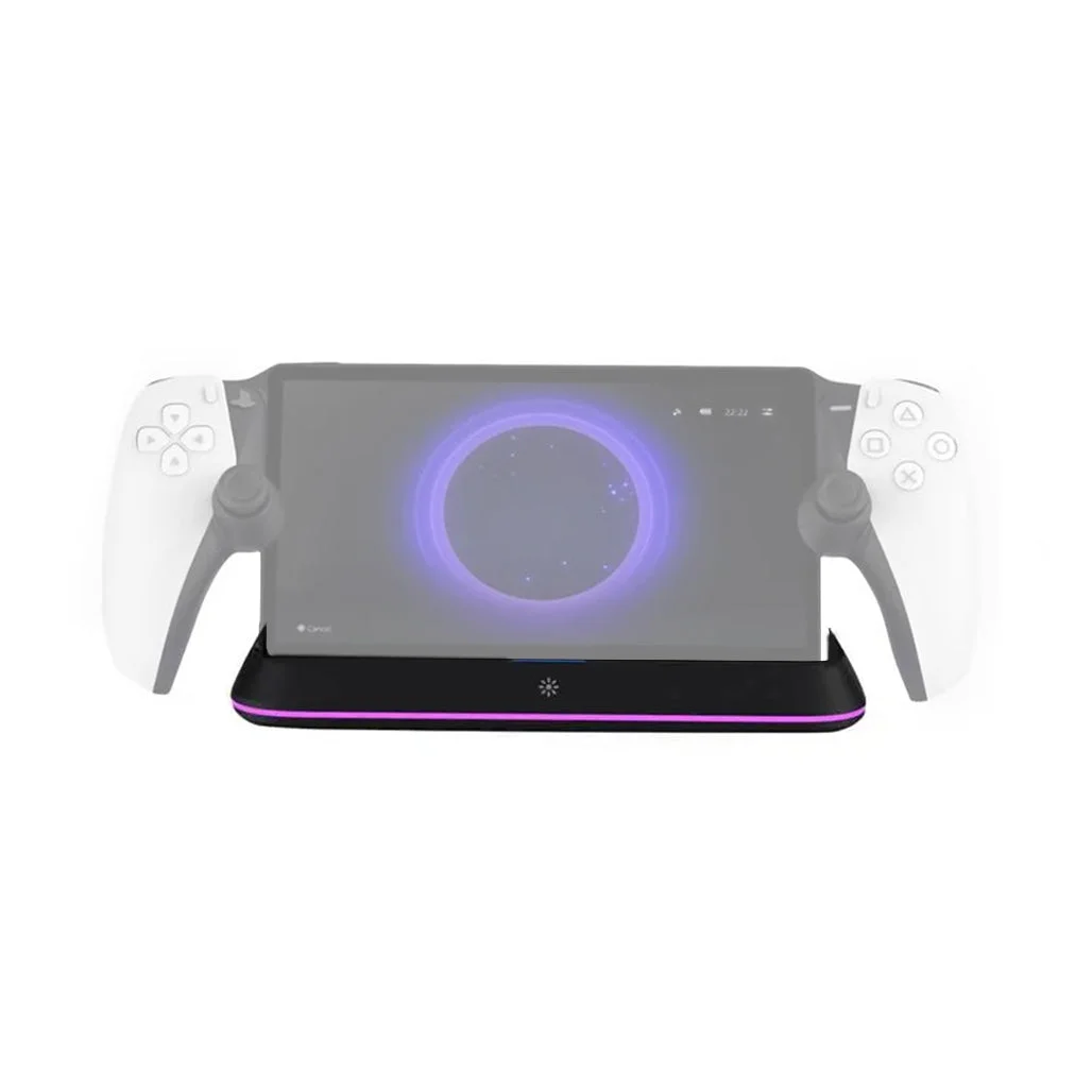 Porodo Gaming PlayStation Portal Charging Dock - Anti-Slip Base, Built-in Safeguard, RGB Lighting, ABS Material