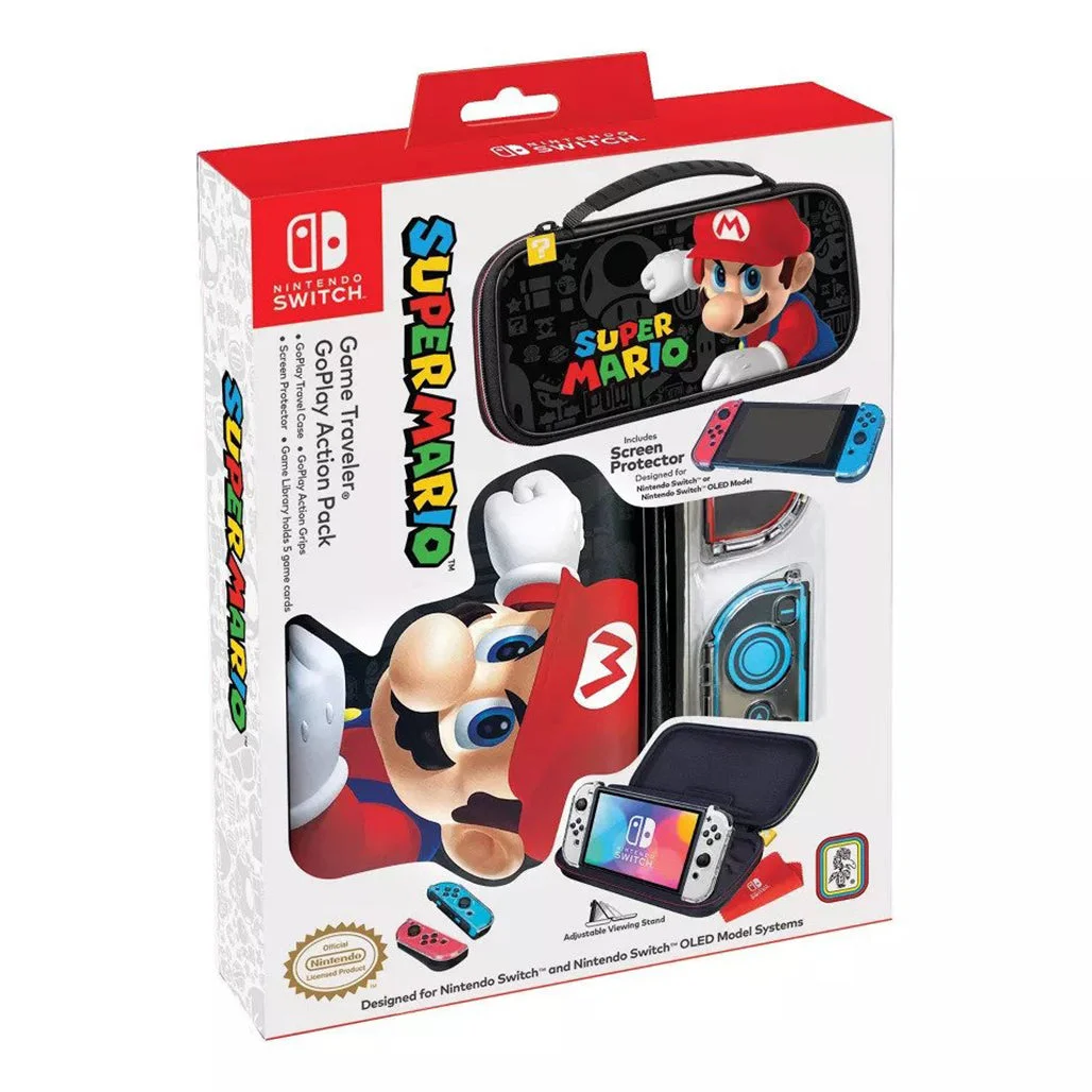 Nintendo Switch SUPER MARIO Game Traveler GoPlay Action Pack - Ultimate Protection & Gameplay Enhancement for Nintendo Switch