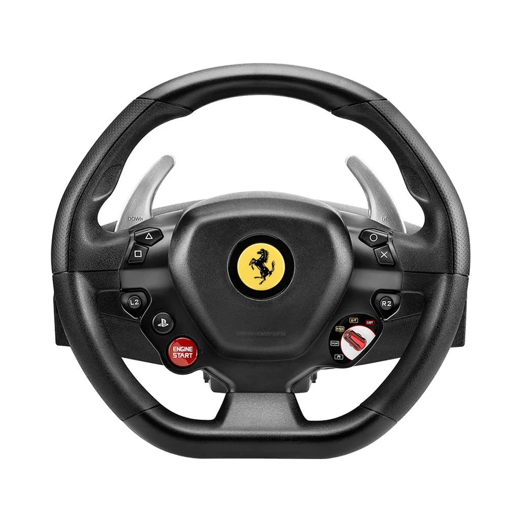 Thrustmaster T80 Ferrari 488 GTB Edition Racing Wheel | Official PS4 & PC Compatibility, Bungee Cord Mechanism, Adjustable Pedals