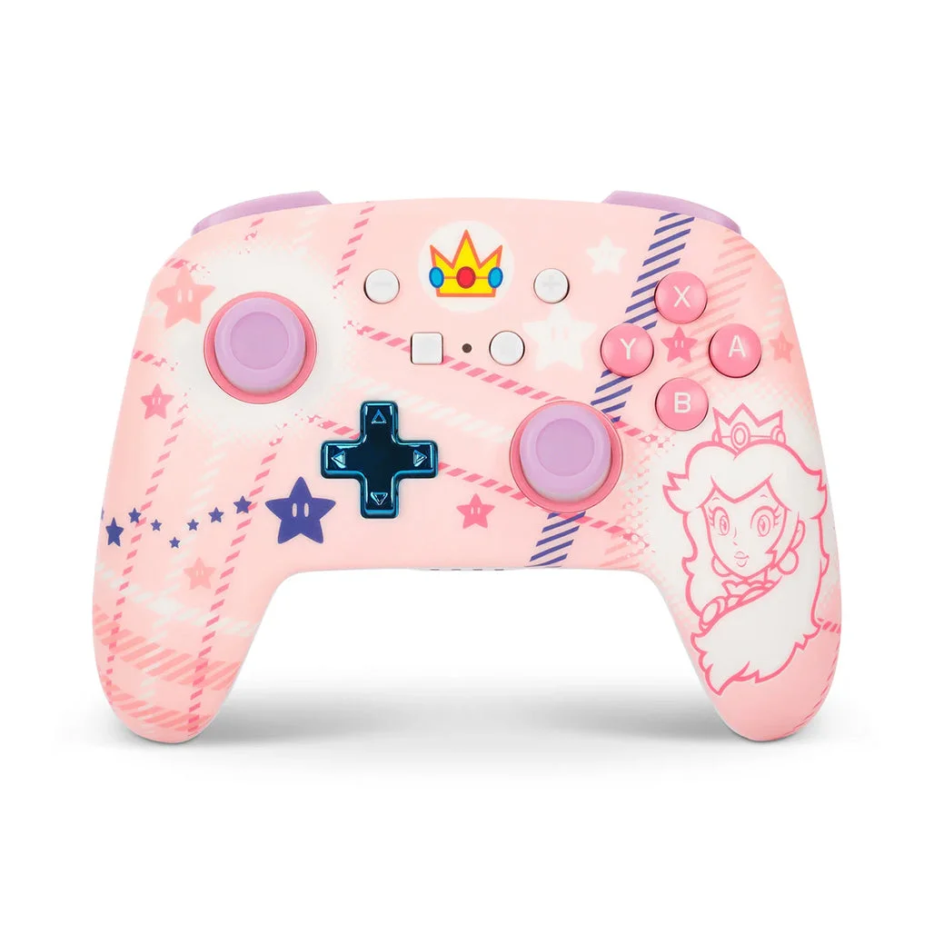 PowerA Princess Peach Plaid Enhanced Wireless Controller for Nintendo Switch