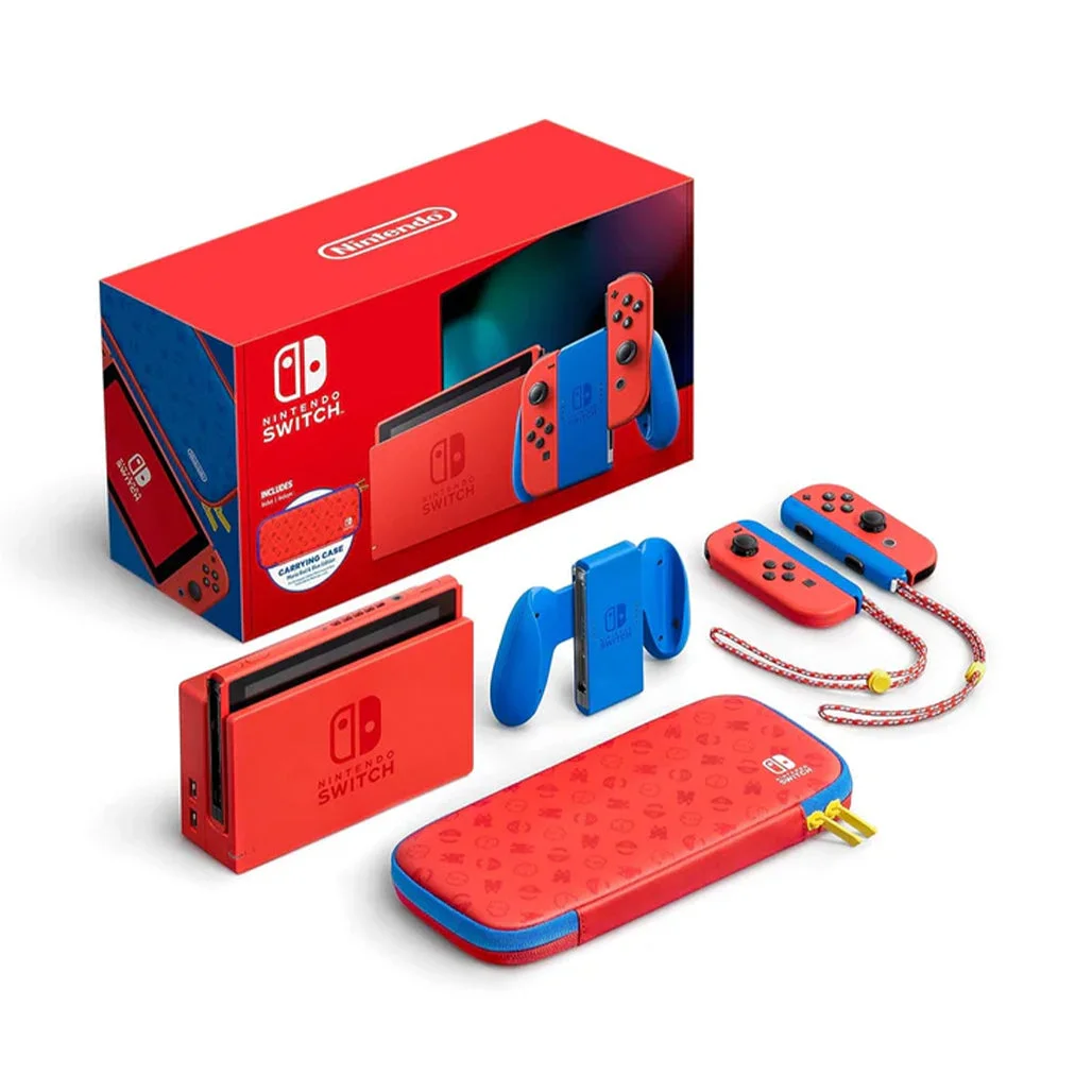Nintendo Switch Mario Red & Blue Edition - Special Edition Console with Carrying Case