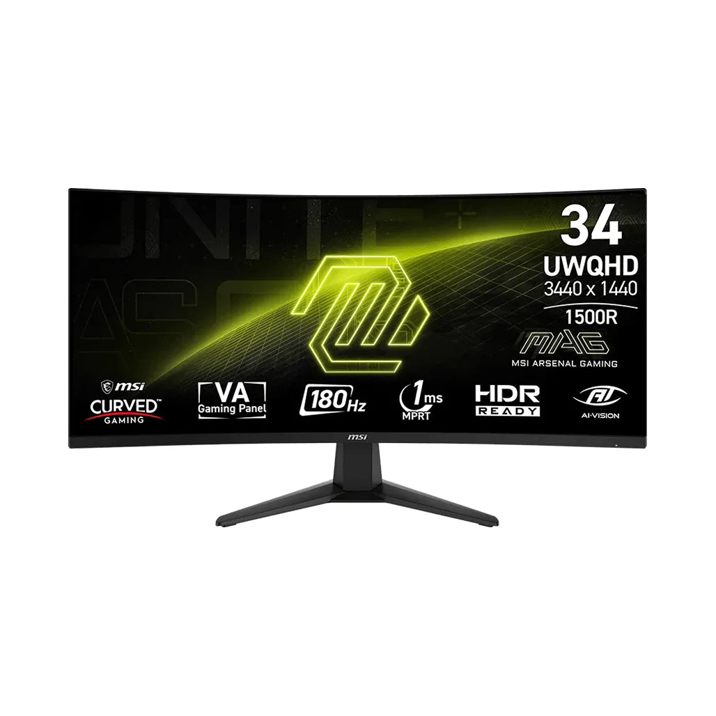MSI MAG 346CQ - 34" UWQHD 180Hz Curved Gaming Monitor