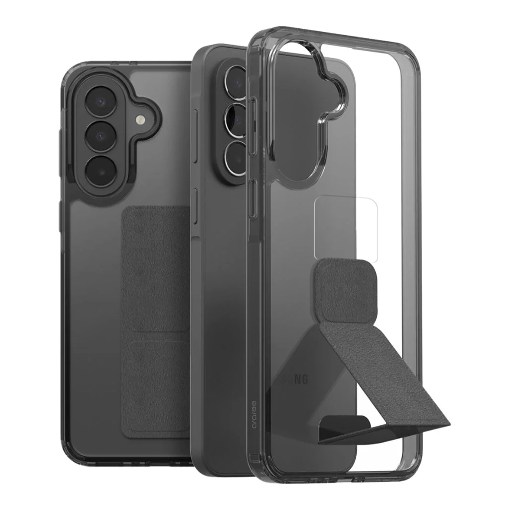 Araree Duple S Clear Black Case with Stand for Galaxy A37 5G