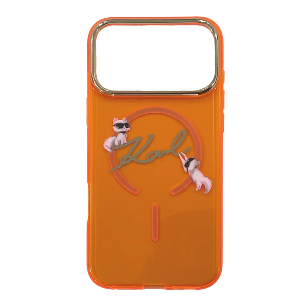 arl Lagerfeld MagSafe IML Case with Choupette Scripted Logo