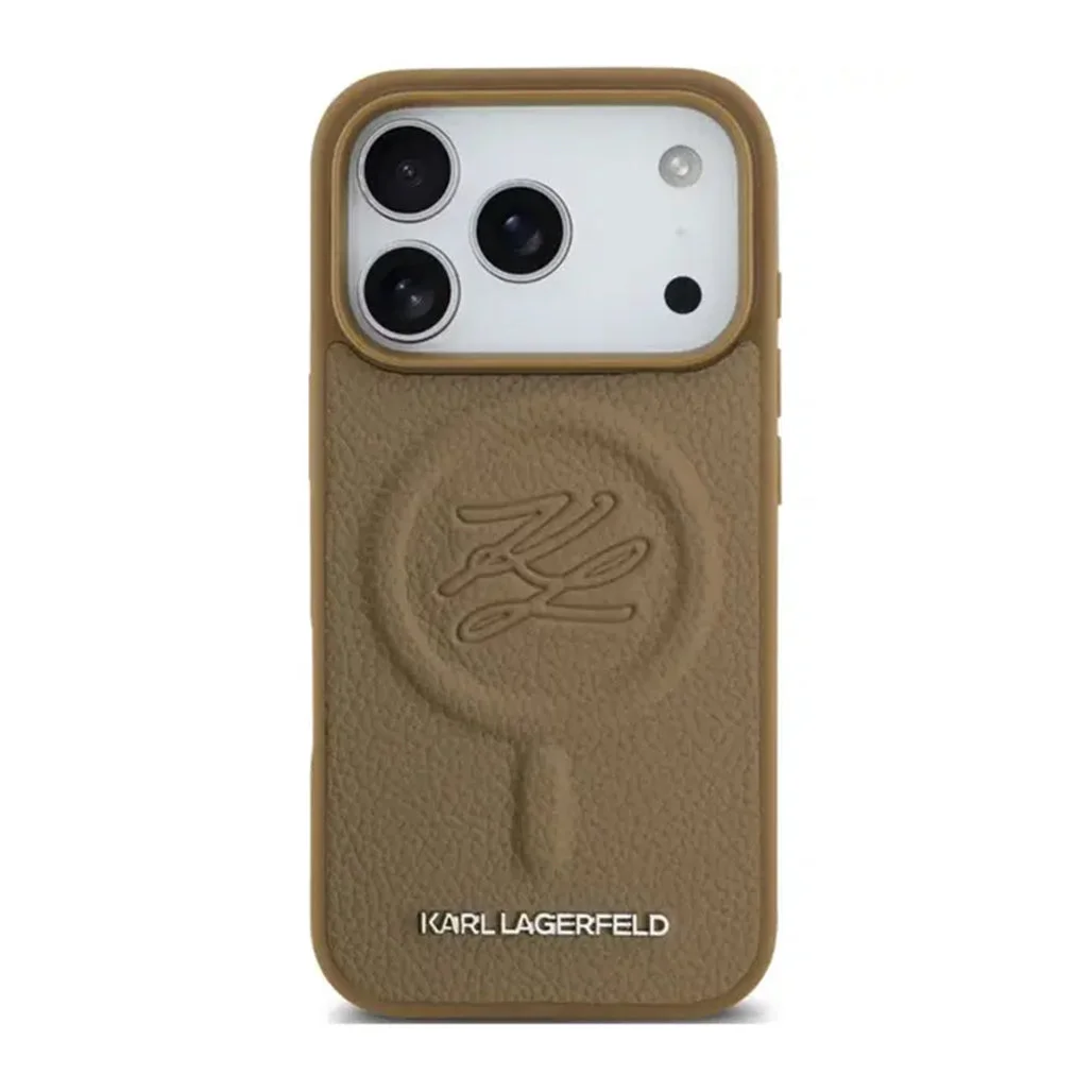 Karl Lagerfeld MagSafe PU Leather Case Brown for iPhone 17 Pro Max