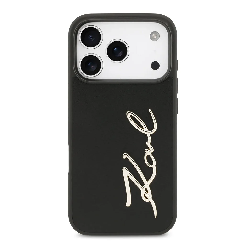 Karl Lagerfeld Case with Script Metal Logo for iPhone 17 Pro Max