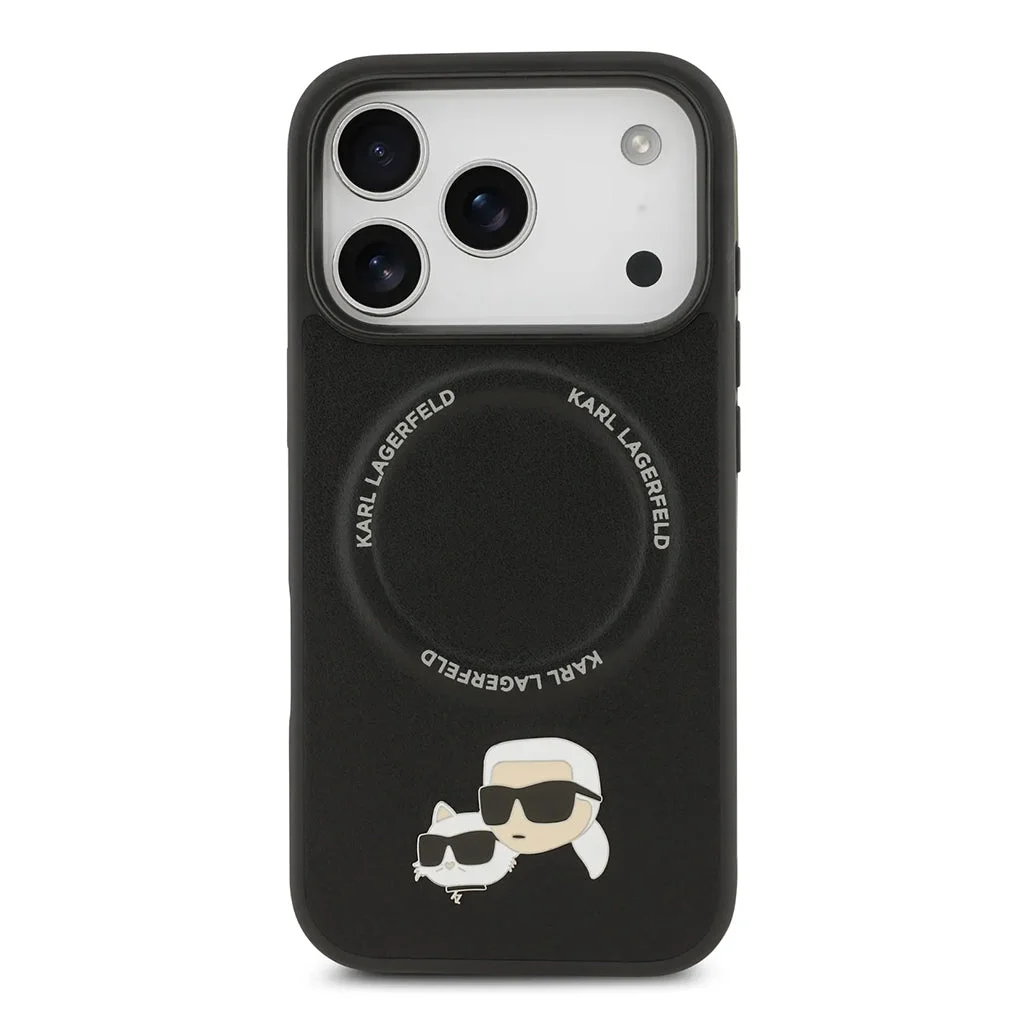 Karl Lagerfeld & Choupette Head Pins Case for iPhone 17 Pro Max