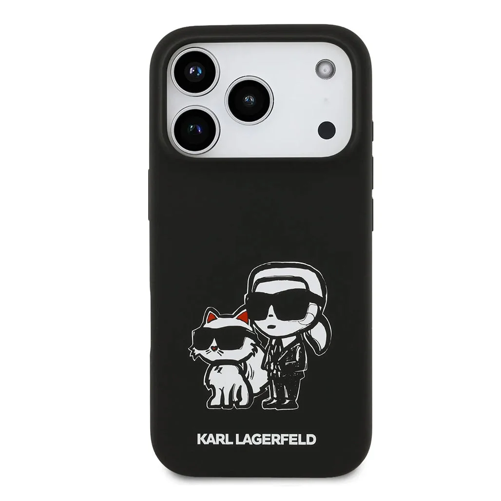 Karl Lagerfeld Liquid Silicone Karl & Choupette Sketch - iPhone 17 Pro