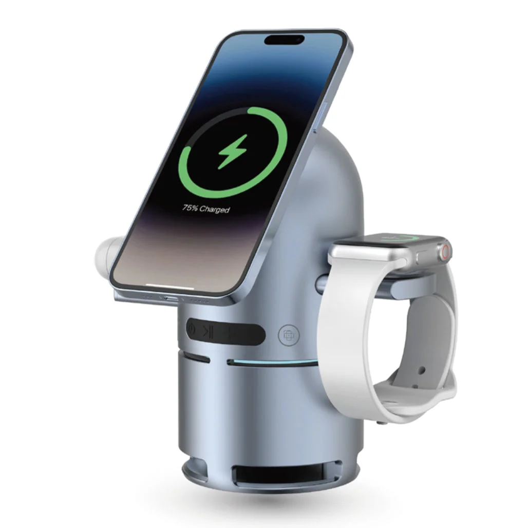 Powerology Qi2 Wireless Charging Station with Bluetooth Speaker