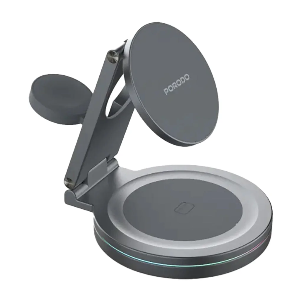 Porodo Rotating Base Three-Device Wireless Charger