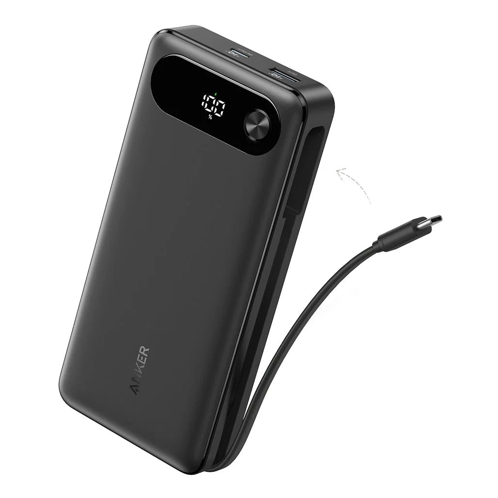 Anker Power Bank 20K, 87W with Built-In USB-C Cable