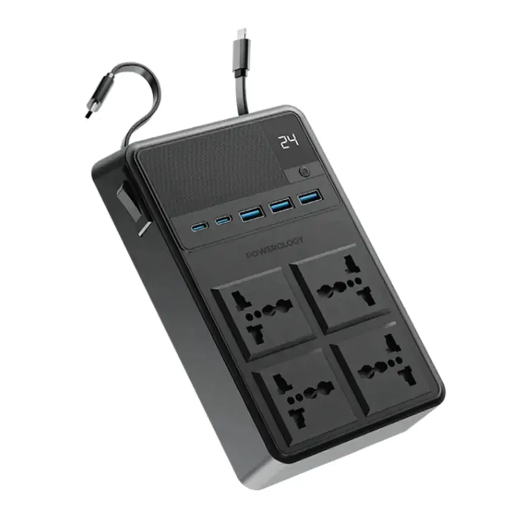 Powerology 2500W Power Strip with 4 AC Outlets