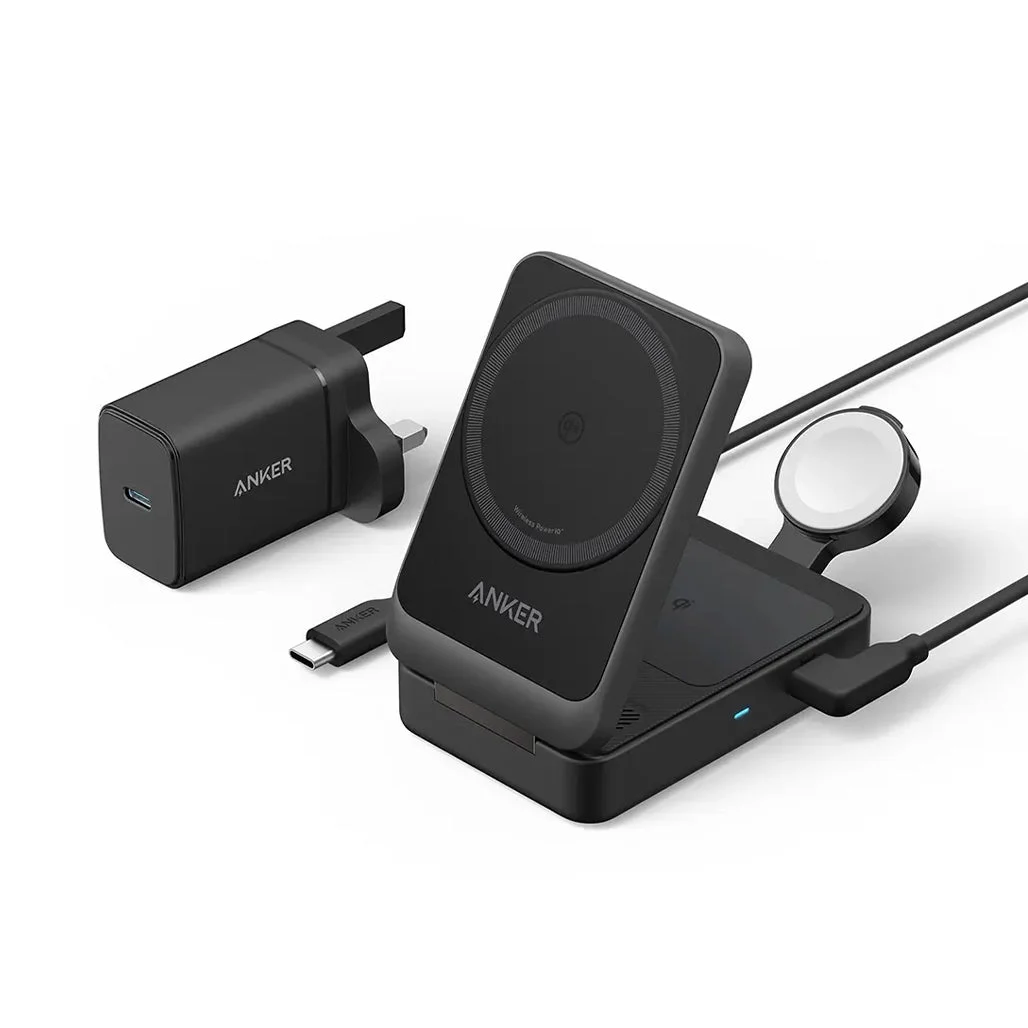 Anker MagGo 15W 3-in-1 Qi2 Certified Wireless Charging Station