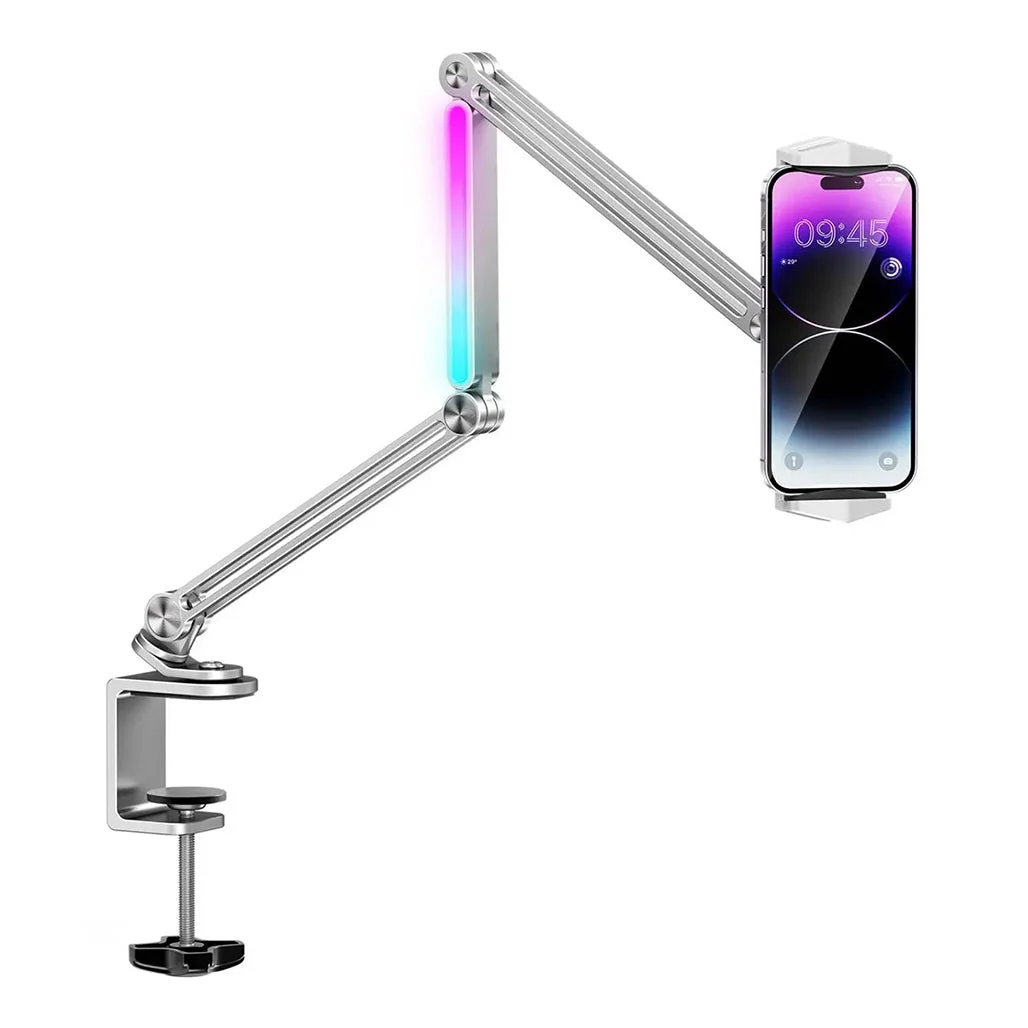Porodo Multi-Joint Aluminum Desk Mount with RGB Light