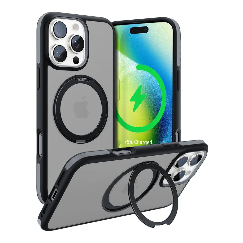 Torras Ostand R Fusion Case with Rotating Stand, iPhone 16 Pro