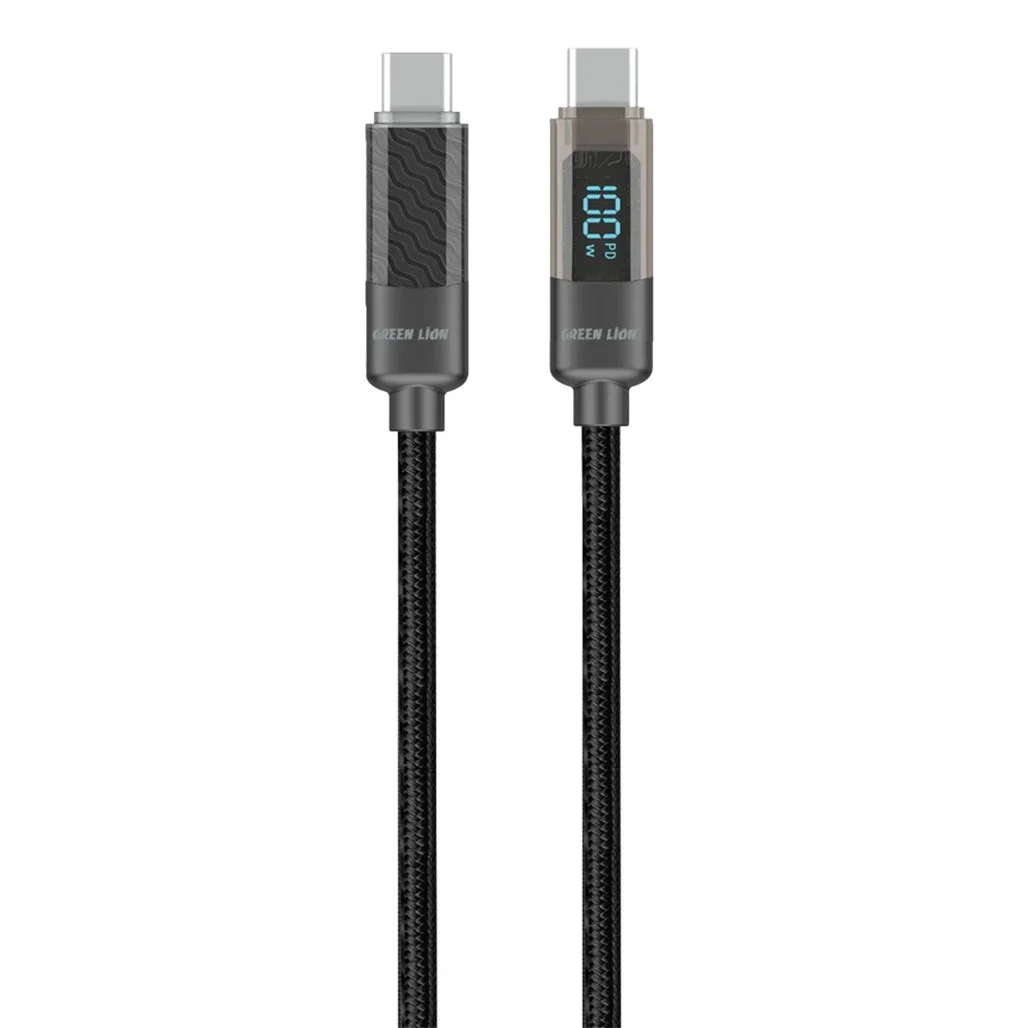Green Lion 2-in-1 Transparent Fast Charging Cable with 100W