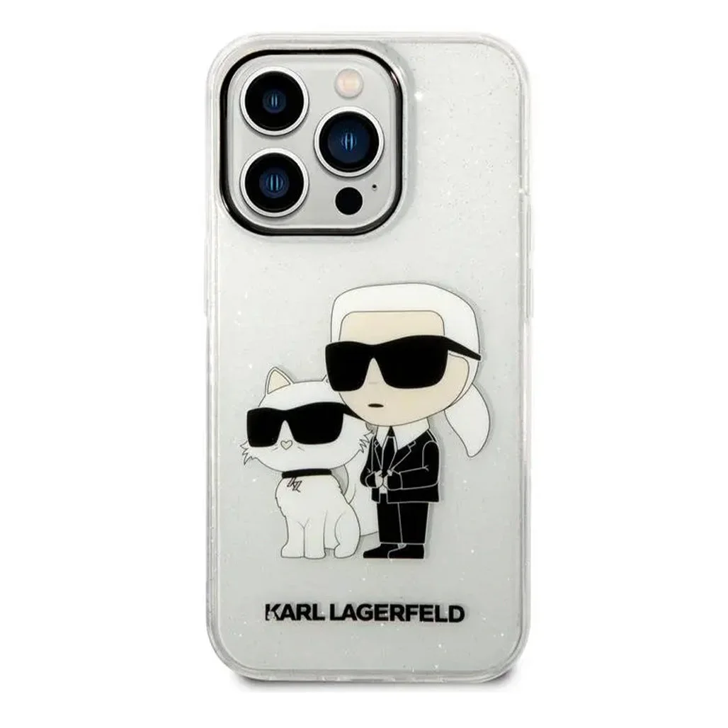 Karl Lagerfeld - Glitter NFT Karl & Choupette Hard Case - iPh 15 Pro