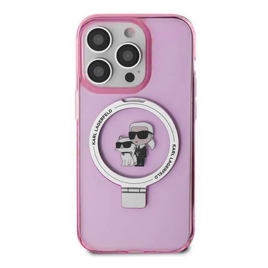 Karl Lagerfeld - iPhone 15 Pro Ring Stand Case - Karl & Choupette NFT