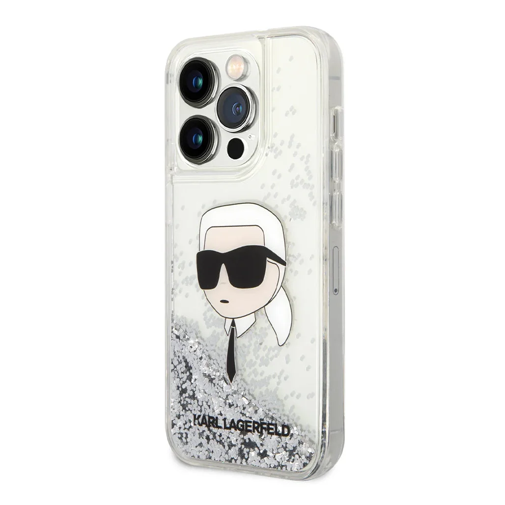 Karl Lagerfeld - Liquid Glitter Nft Karl Head - Case for iPhone 15 Pro.