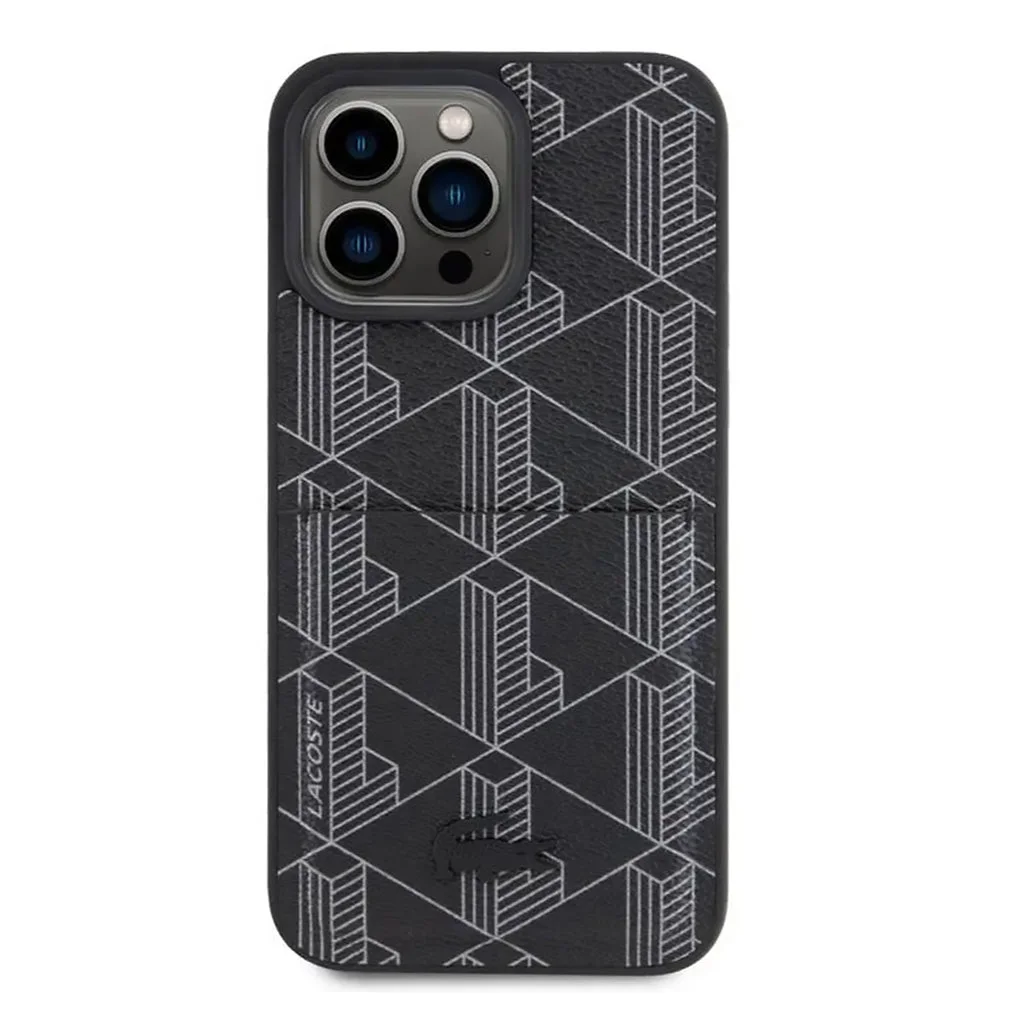 Lacoste iPhone 15 Pro with Card Slot - The Blend Monogram - Black.