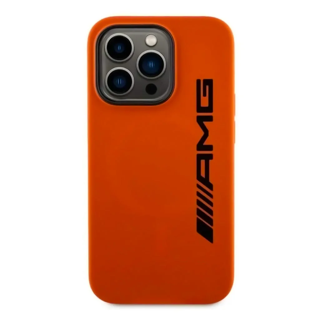 AMG MagSafe Liquid Silicone Case for iPhone 15 Pro - Orange.