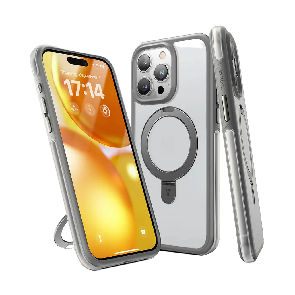 Torras UPRO Ostand Silver MagSafe Case for iPhone 15 Pro Max