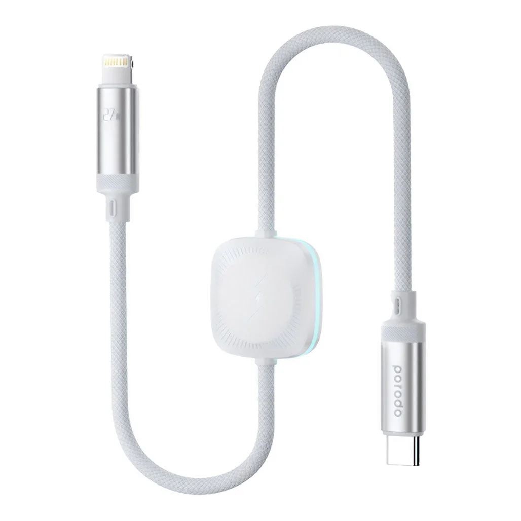 Porodo 27W Cable with Wireless Watch Charger|PD-2N1CLWC-WH