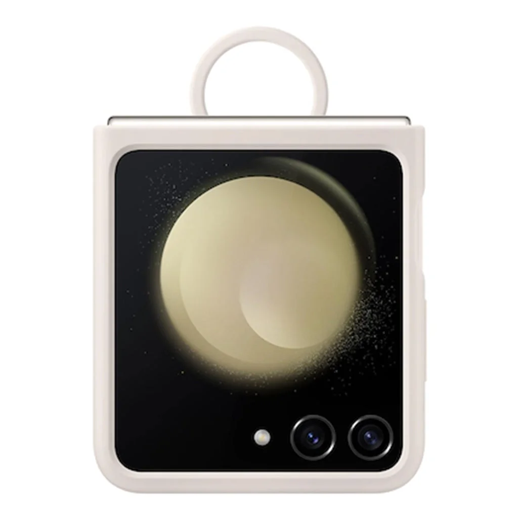 Samsung Galaxy Z Flip5 Silicone Case with Ring, Cream
