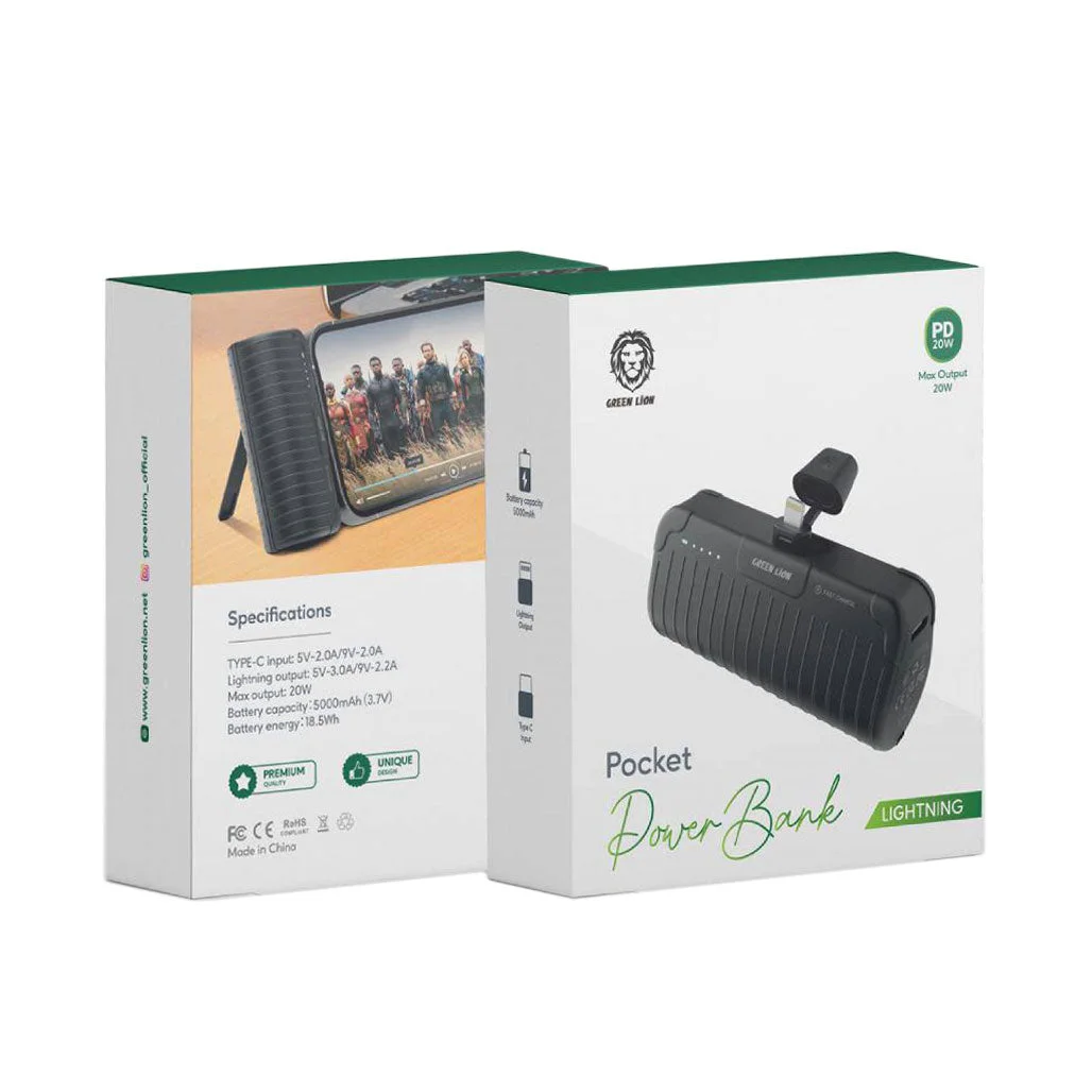 Green Lion GNPPB5KLTGBK Pocket Power Bank