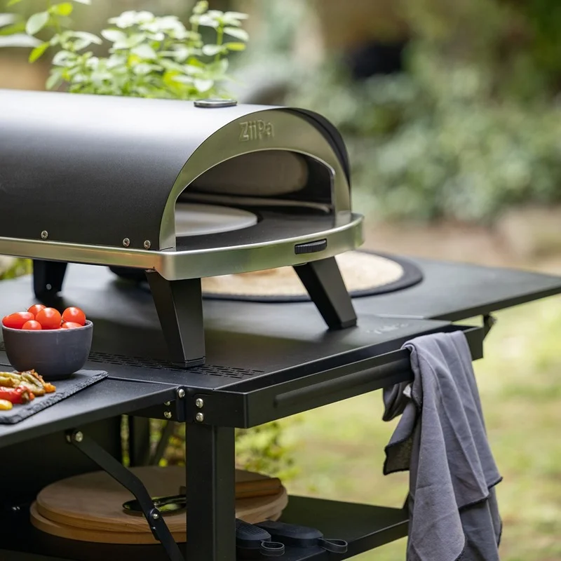Pizza Oven Ziipa Gas Carbon Ziipa22-043 +Trolley
