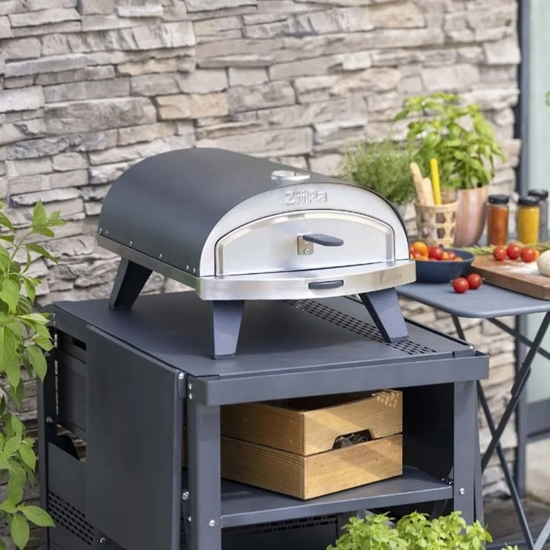 Pizza Oven Ziipa Gas Slate Ziipa22-046 + Trolley