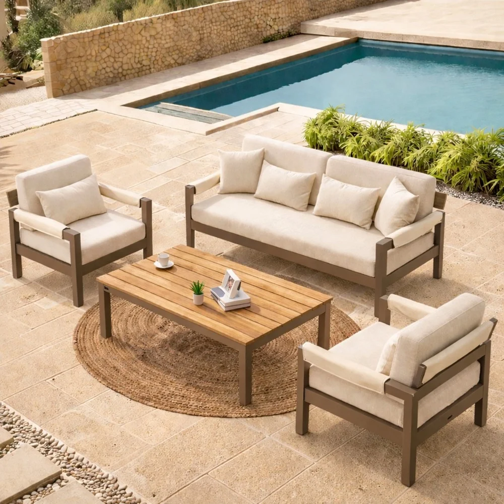 Outdoor Sofa Set BT Corfu 3+1+1+Coffee Table Cappu