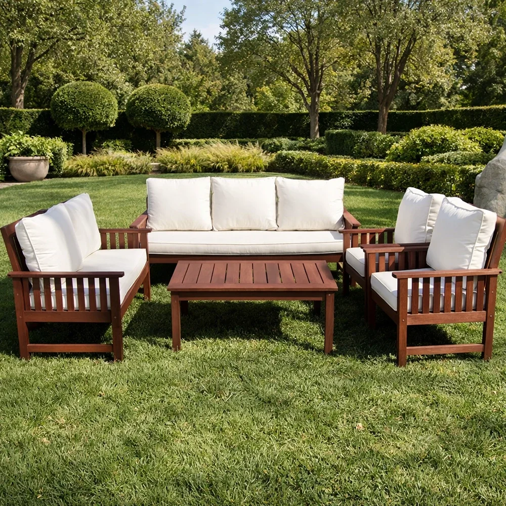 Outdoor Sofa Set FF 094/8 Wood + Cush Beige
