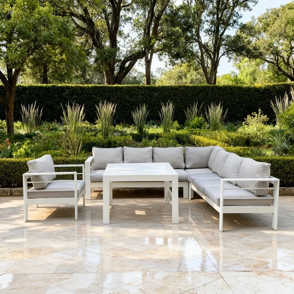 Outd Sofa Set FF 9519/5 WH +Cush Light Grey
