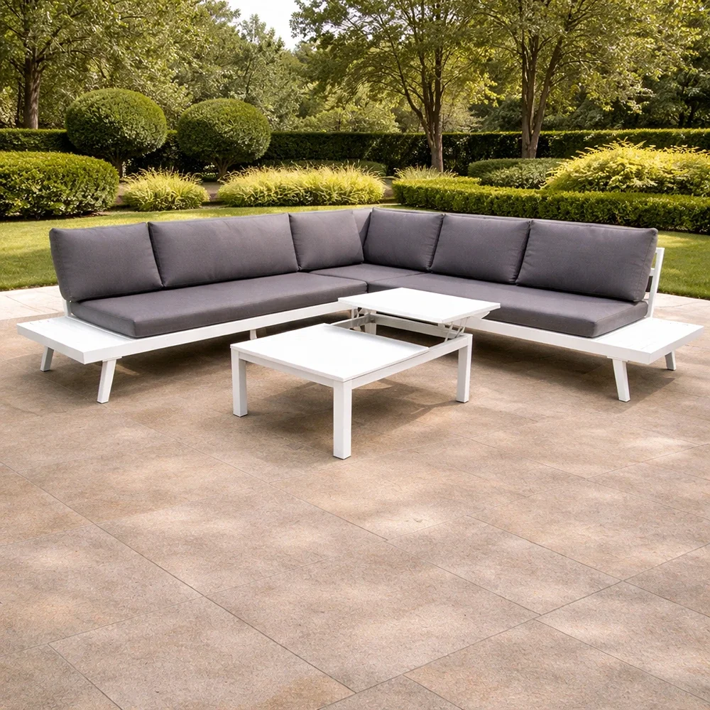 Outdoor Sofa Set FF 61337 White + Grey