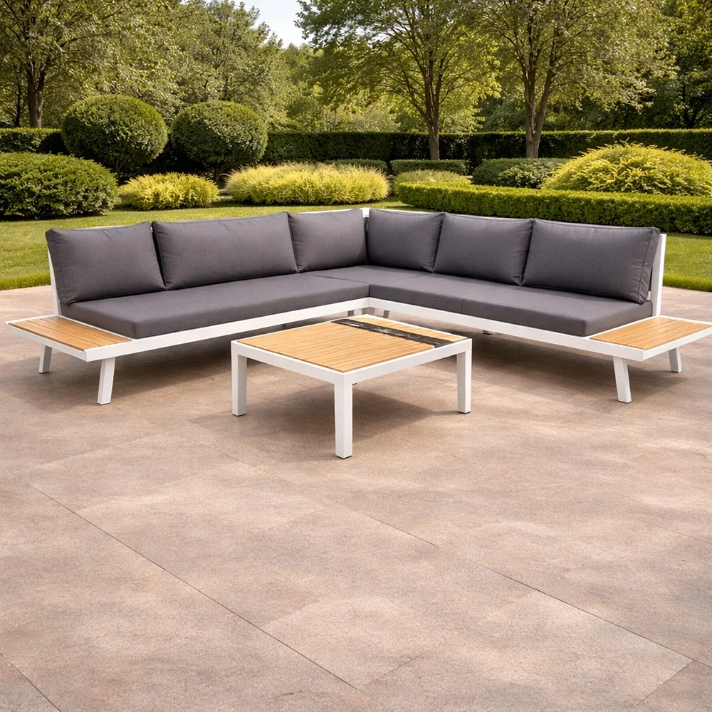 Outdoor Sofa Set FF 3107 White + Cush Grey