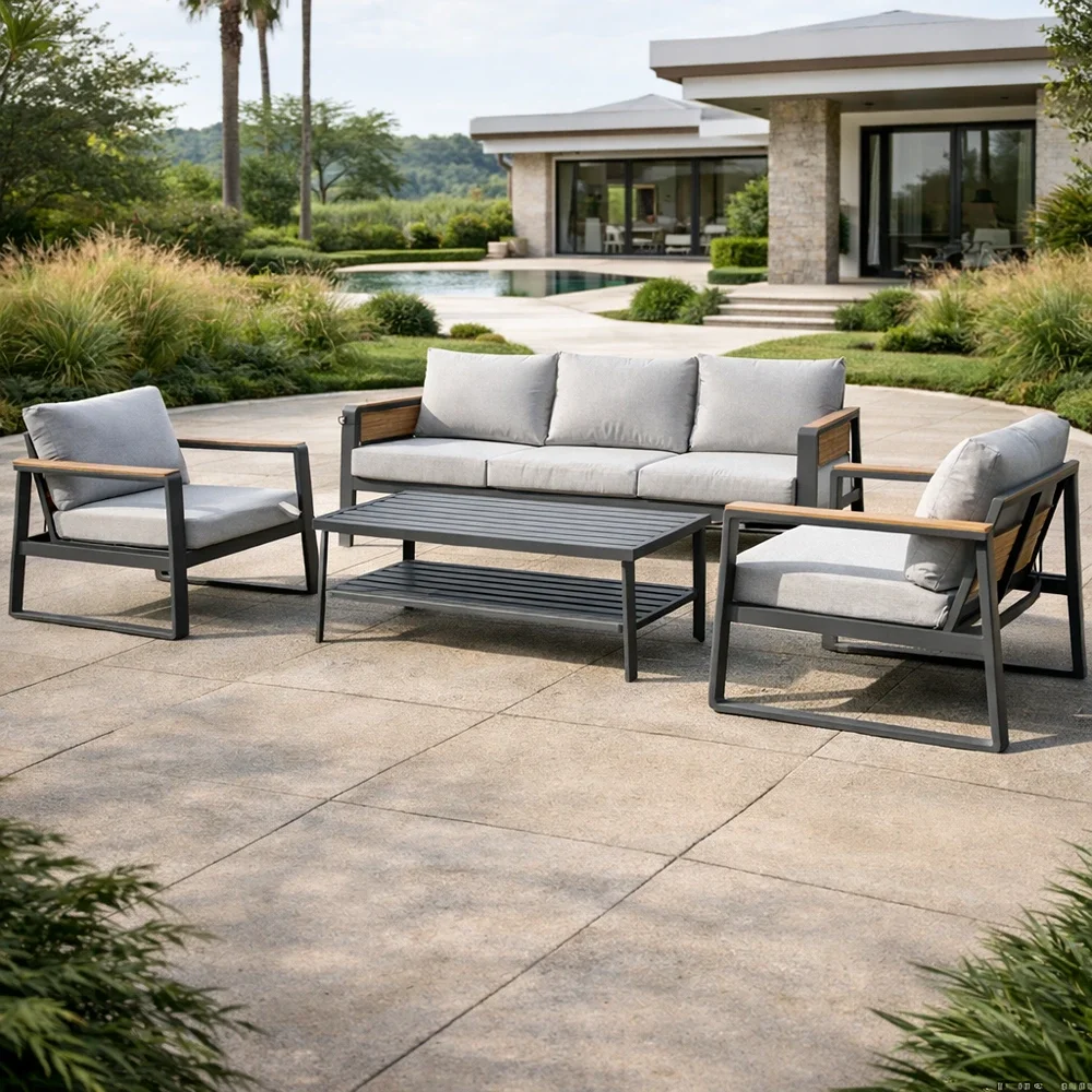 Outdoor Sofa Set FF 7491-7 Grey+Cush Grey