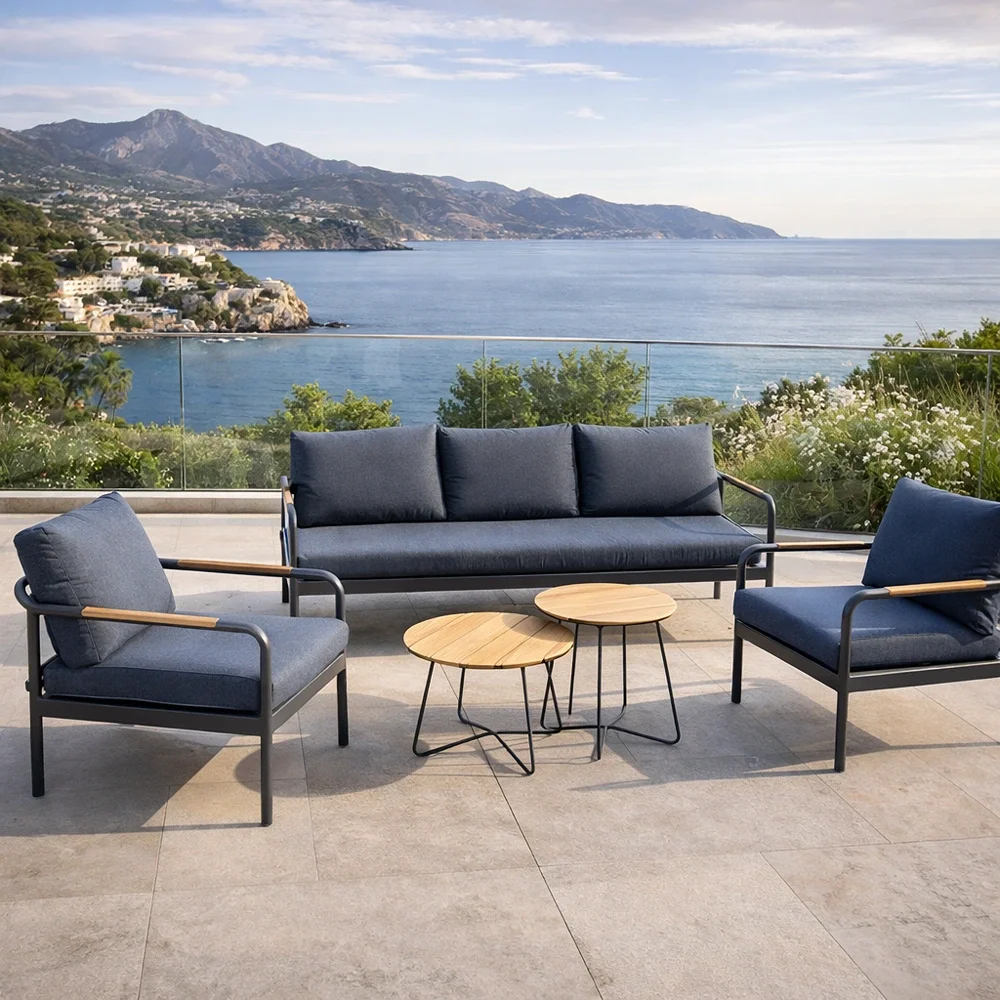 Outdoor Sofa Set FF J5194-5 Grey+Cush Grey