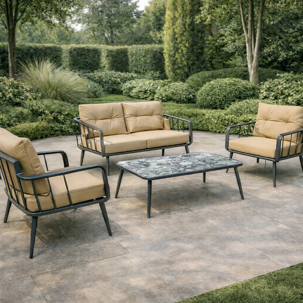 Outdoor Sofa Set FF BM30 Grey+Cushion Beige