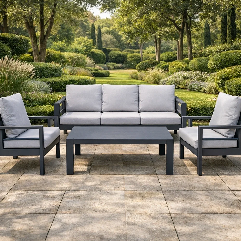 Outdoor Sofa Set FF 9519-3 Grey +Cush Grey