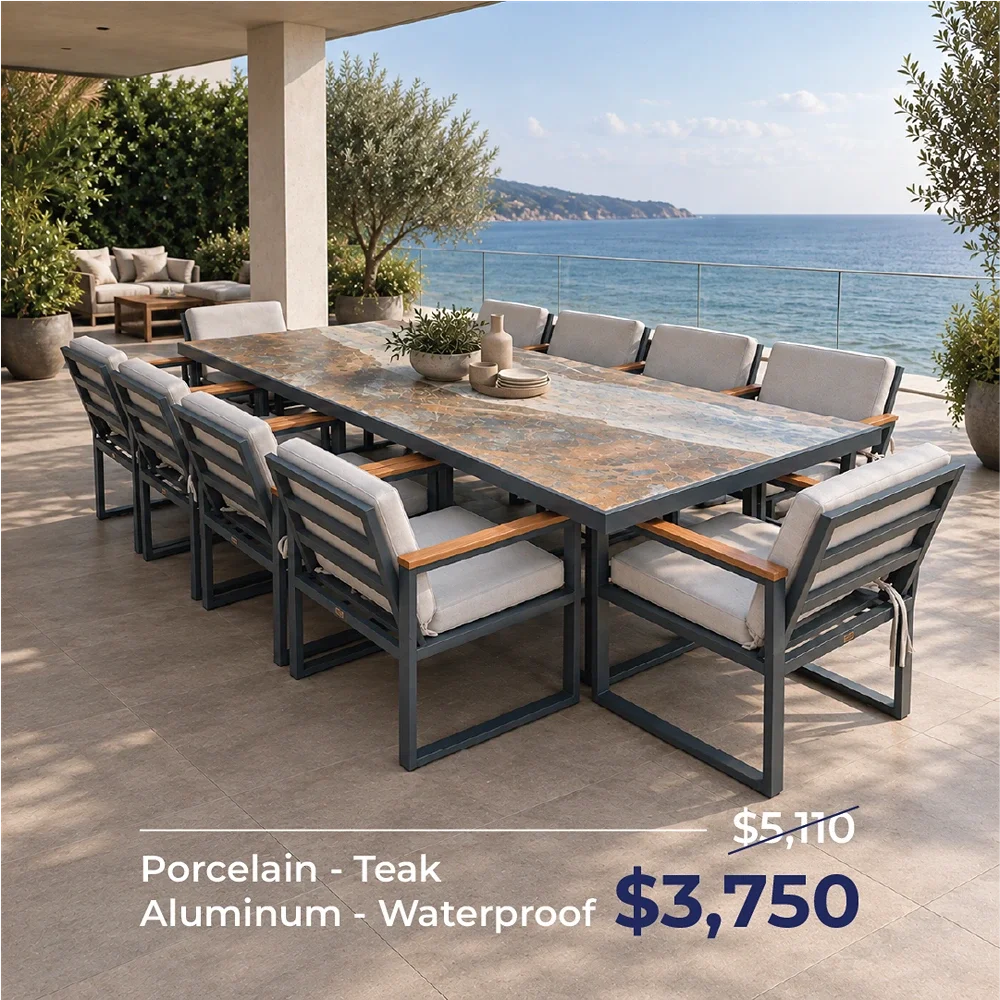 Out Dining Set BT Barbados +10 Chairs Smokey Grey