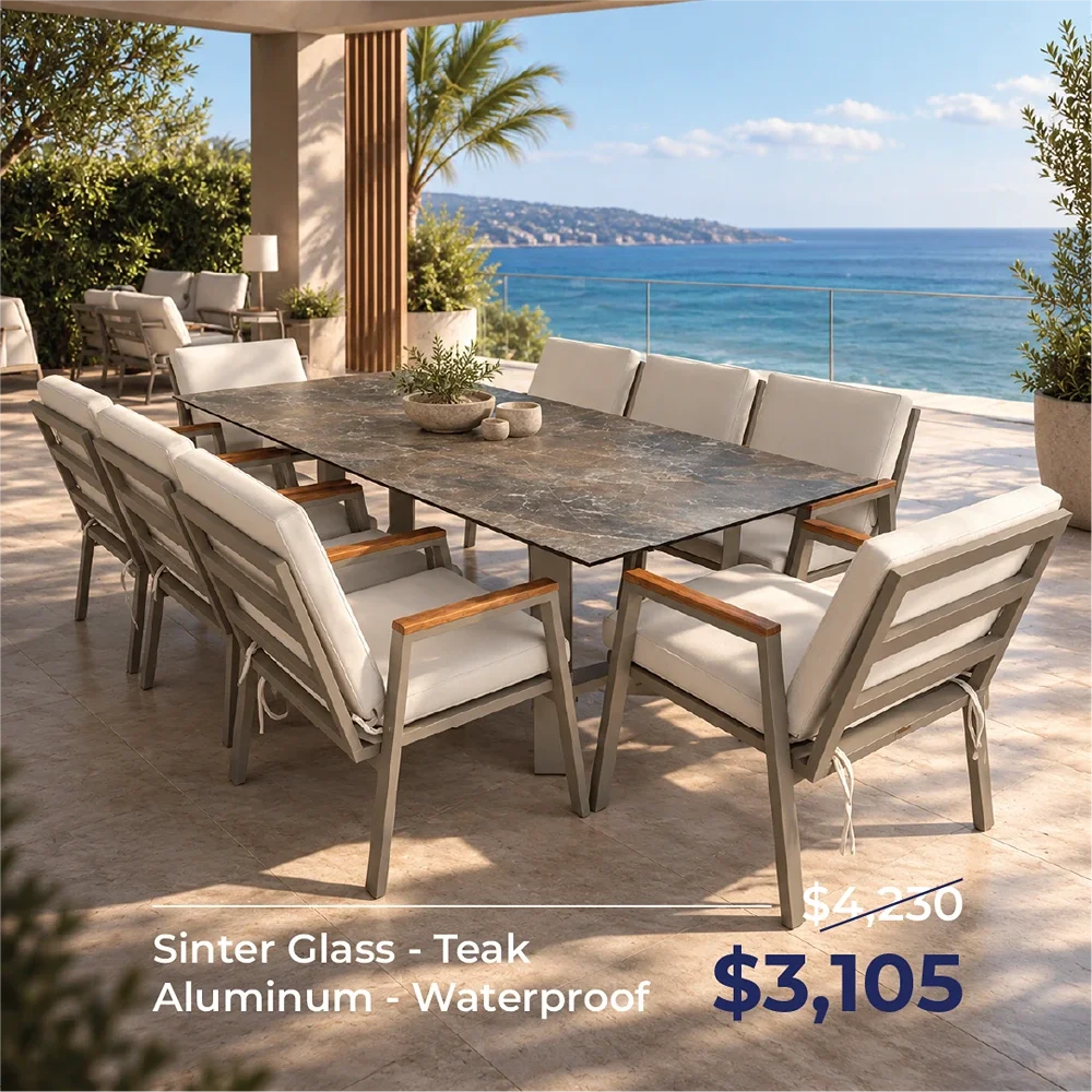 Out Dining Set BT Sinter Golf 1+8 Cappuccino