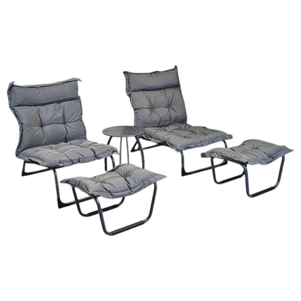 Set of 2 Armchairs FF S1812 Dark Grey +Pouf